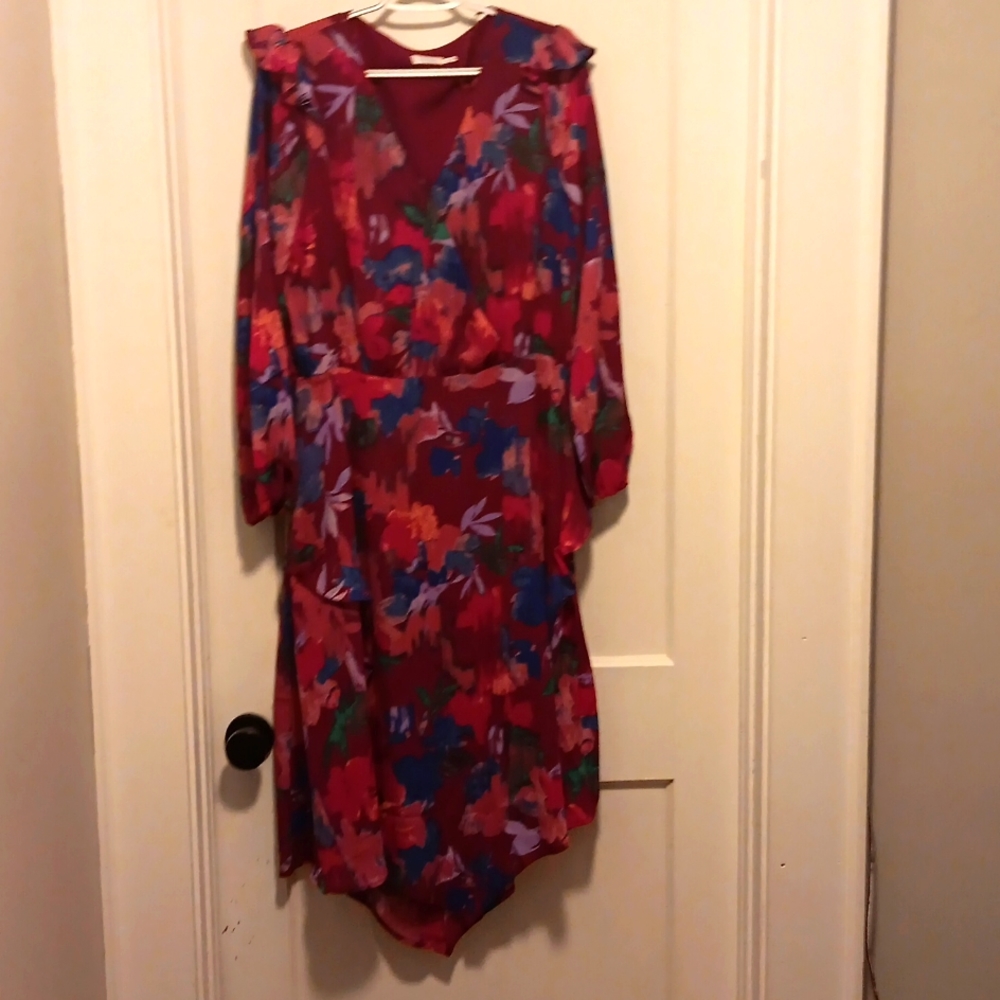Time and Tru Dress floral pattern Sz Large (12-14)